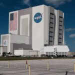 The iconic Vehicle Assembly Building at NASA's Kennedy Space Center, Florida.