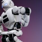 Close-up of a futuristic white robot showcasing innovation and design.